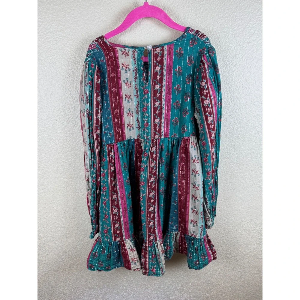 Peek Kids Floral Stripe Smocked Dress Girls Size 8‎ Flowy Boho Indie